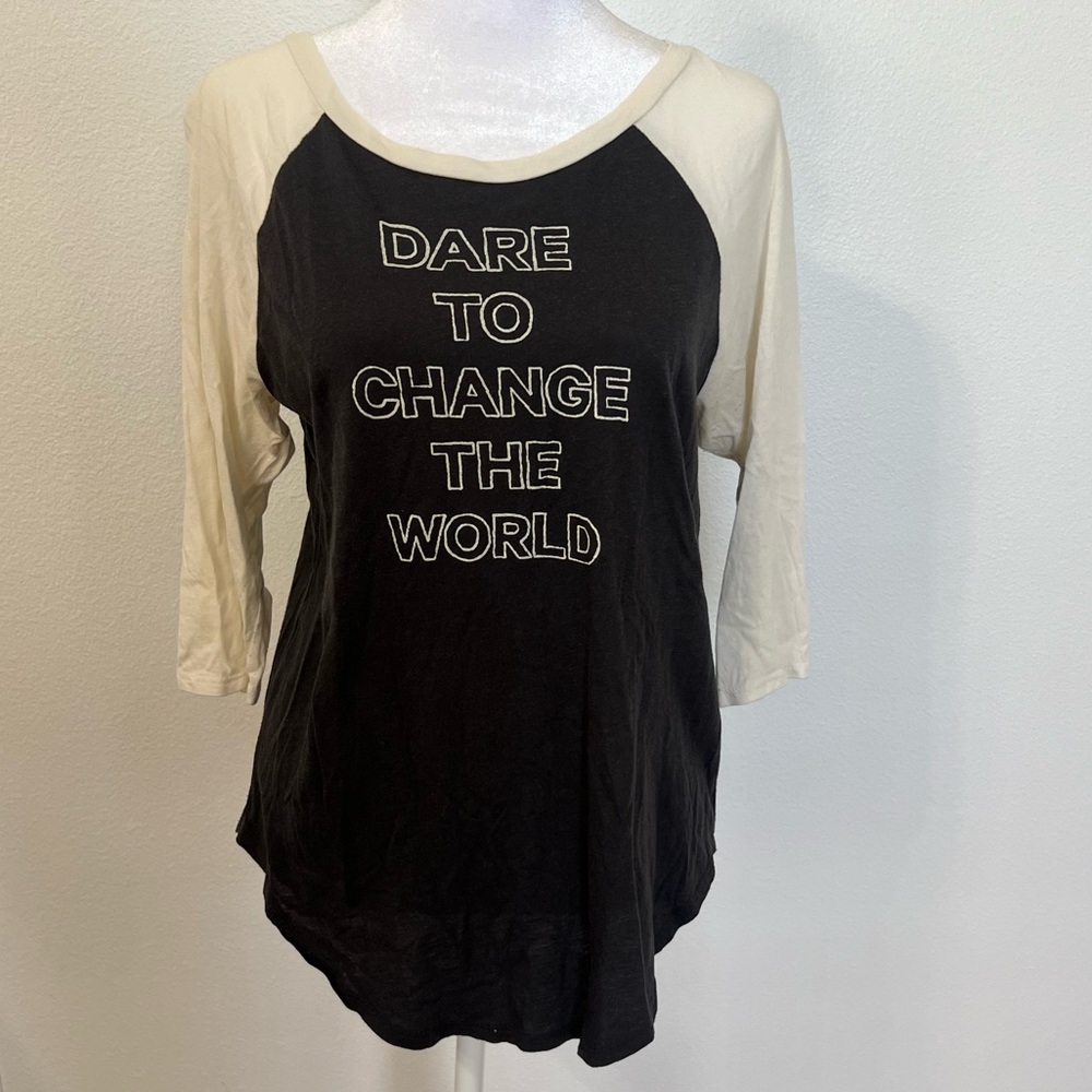 ME TO WE Brand Women’s 3/4 Sleeve T-Shirt - Dare To Change The World
